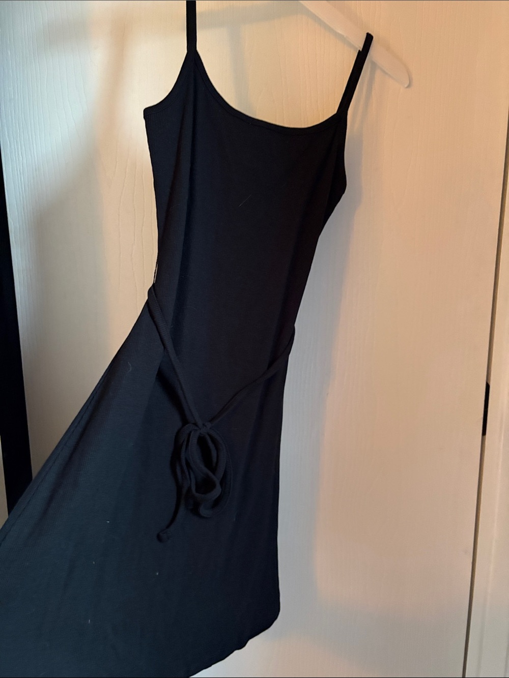 ASOS Black Ribbed Top with Logo Tag - Picture 4 of 7